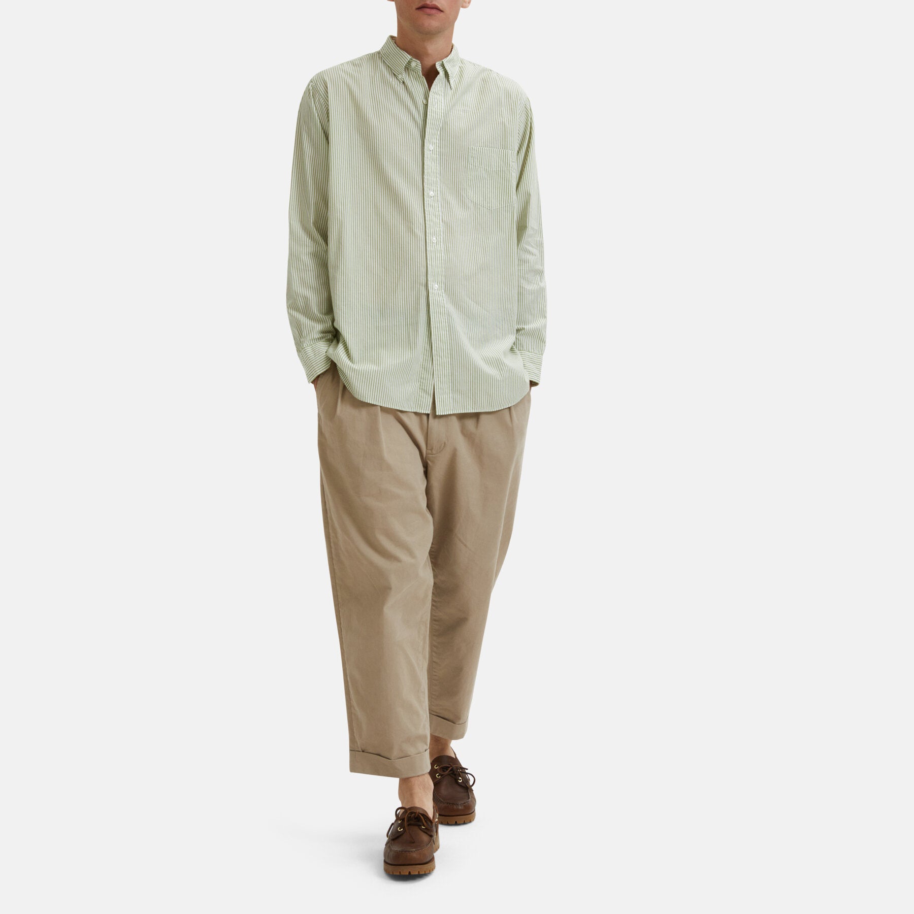 Cotton silk stripe shirt