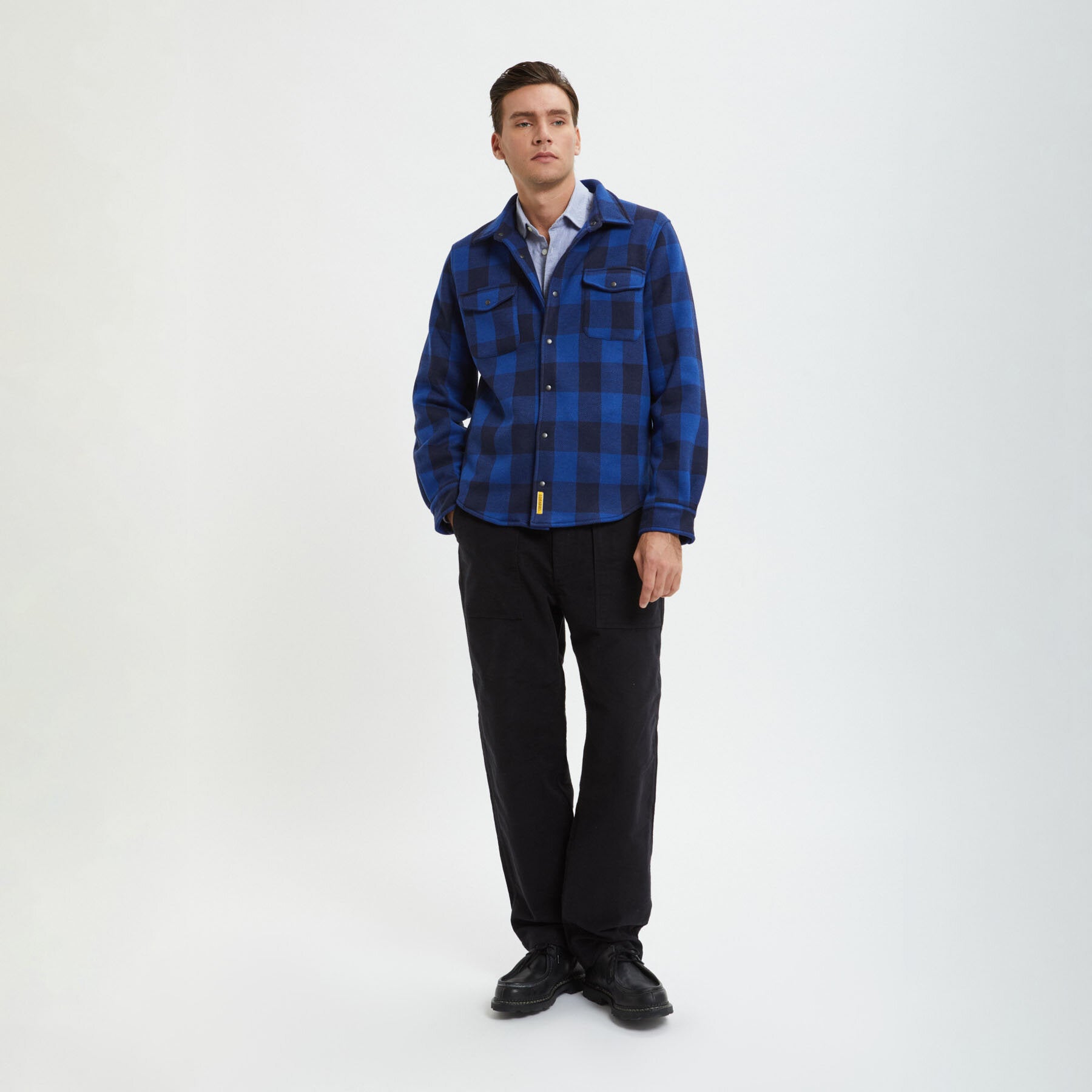 Checked Overshirt in Micro-fleece