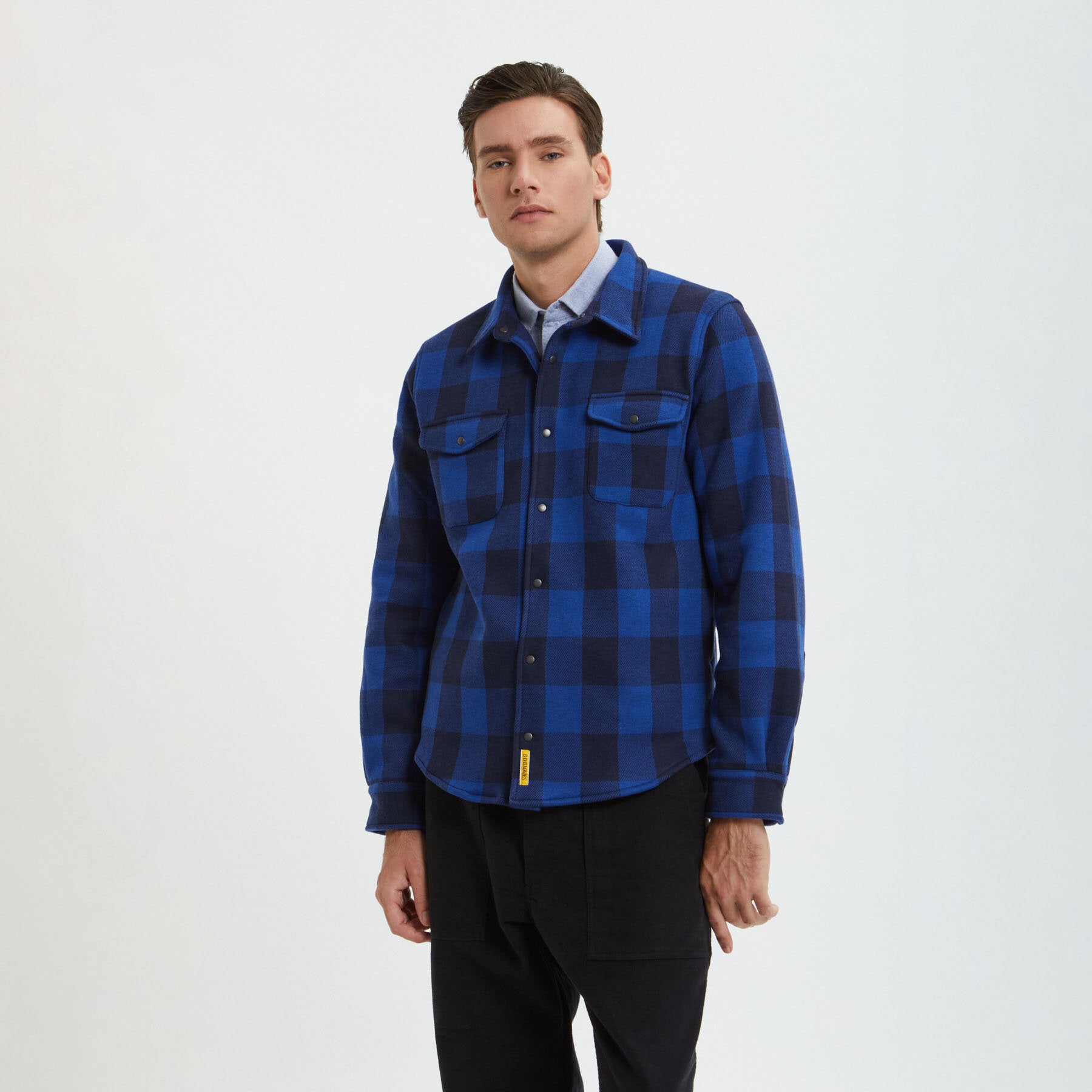 Checked Overshirt in Micro-fleece