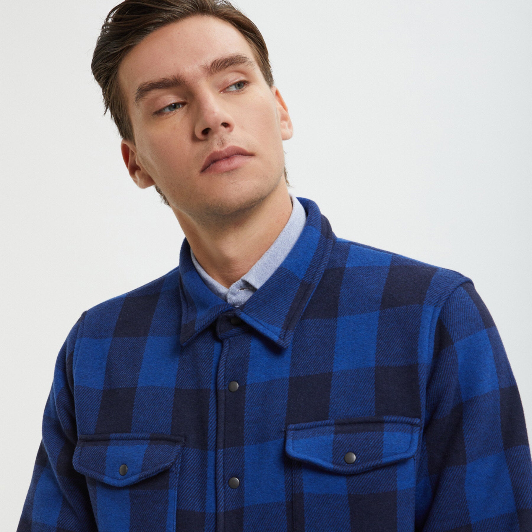 Checked Overshirt in Micro-fleece